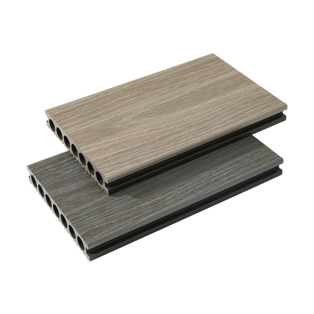 Sieben-Loch-Coextrusions-WPC-Terrassendiele (einseitig feine Linien)