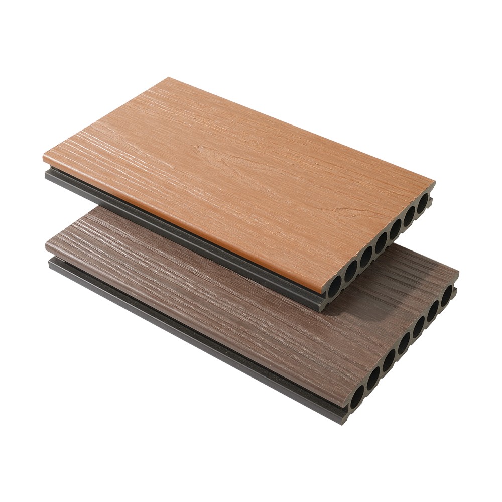 Sieben-Loch-Coextrusions-WPC-Terrassendiele (einseitig grobe Textur)