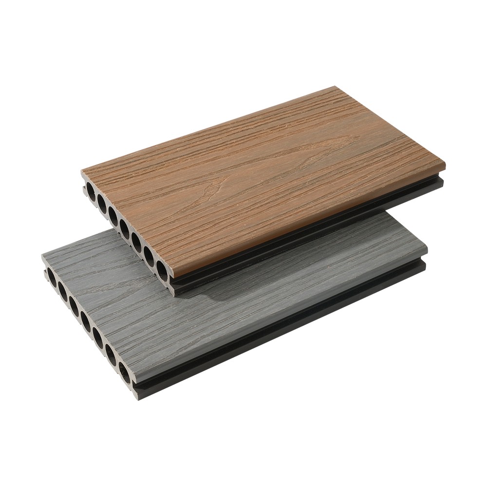 Sieben-Loch-Coextrusions-WPC-Terrassendiele (einseitig grobe Textur)